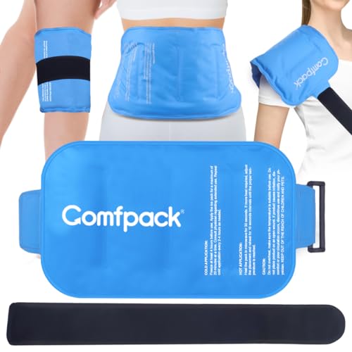 Large Ice Pack for Injuries Gel Pack for Lower Back Pain Relief Reusable Hot Cold Therapy Cold Pack for Back, Shoulder, Elbow, Hip, Knee, Soft Cold Compress, 9.8 × 17.7" - size: 9.8×17.7 Inch