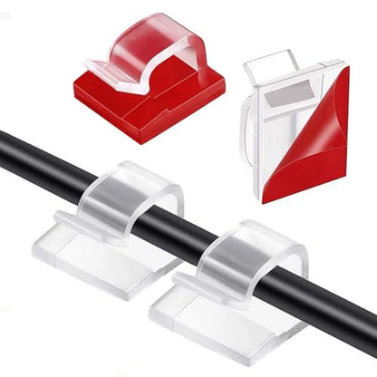 5/8 in Adhesive Cable Clips, 60pcs Outdoor Light Clips, Cord Clips, Sturdy Wire Clips, Finisher Wire Clamp for Home, Car, Office Wire Management Clips (Clear, 5/8"-60PCS)