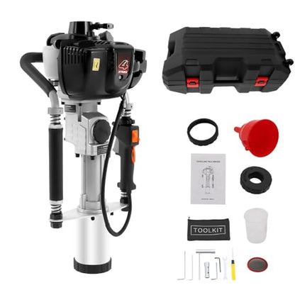 Bepritm Gas Powered T Post Driver, 37.7CC 4 Stroke Fence Post Pile Driver Gasoline Piling Engine with 2 Piling Heads, Portable Petrol Piledriver Single Cylinder Air Cooling 8500r/min (37.7CC 4 Stroke) - color: 37.7cc 4 Stroke