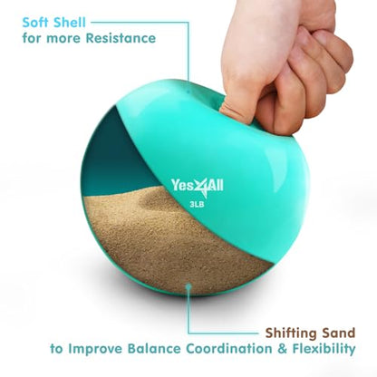 Yes4All Weighted Toning Balls for Exercise, Soft Medicine Balls for Exercise, Pilates, Yoga, Balance, Flexibility, 2-10lbs - color: Mint - Smooth - 3lbs, style: A. Smooth