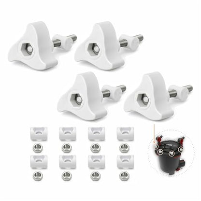 4 Pack A20215 Replacement Parts Compatible with Fluval Canister Filters, Lid Fastener Compatible with Fluval FX6 FX5 FX4 FX2, Includes 4 Fasteners & 8 Barrel Nuts, Secure Fit and Long Lasting - size: 4 PACK