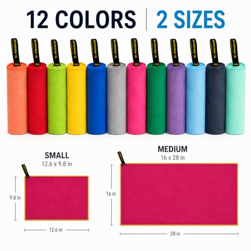 Backpacking Ultralight Quick Dry Microfiber Soft Fast Drying Hand and Face Towel Wash Cloth Camping Yoga Hiking Active Lifestyle Small (Magenta, Small) - color: Magenta, size: Small