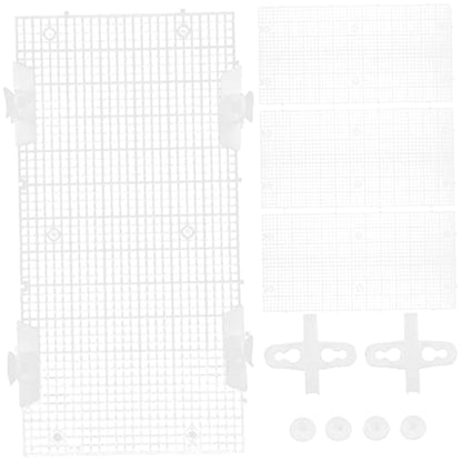 ibasenice 4pcs Aquarium Divider Isolation Board Cups Fish Tank Separator Transparent Cuttable Grid Plate for Breeding and Separation Material