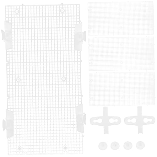 ibasenice 4pcs Aquarium Divider Isolation Board Cups Fish Tank Separator Transparent Cuttable Grid Plate for Breeding and Separation Material