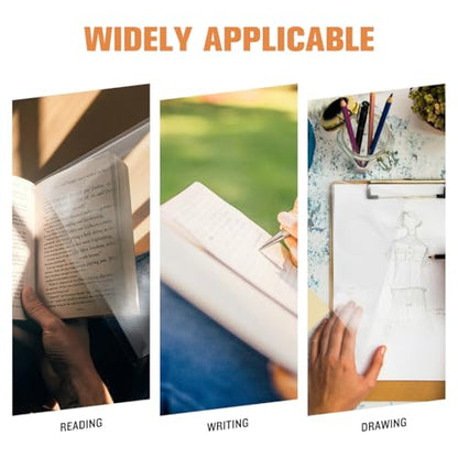 Didiseaon 4 Pcs 3X Magnifying Sheet for Reading 11.81 X 8.26 Inch Large a4 Page Magnifier for Seniors Reading Books Writing Drawing Portable Transparent Lens for Outdoor Use
