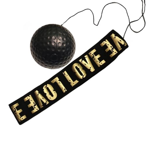 Sports Reaction Ball Boxing Reaction Training Ball, PU Reflex Ball Head-Mounted Love Adjustable Elastic Band, Perfect for Fighting Skills, Reaction Speed, Hand-Eye Coordination Training (Black)