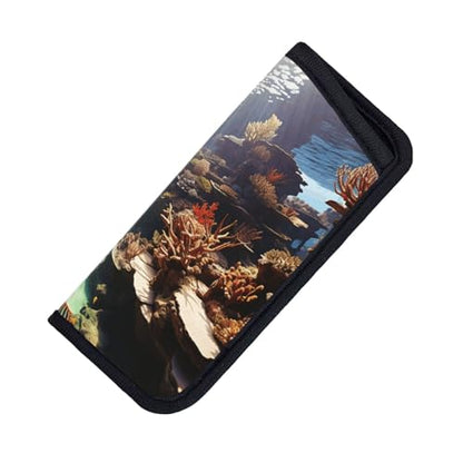 fish aquarium Print Eyeglasses Case for Sunglasses Lightweight Travel Accessory Home Office Use Pouch