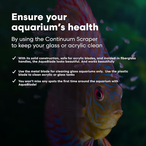 Continuum AquaBlade P - Short Fish Tank Algae Scraper, Acrylic Safe Scraper - Aquarium Cleaning Tools