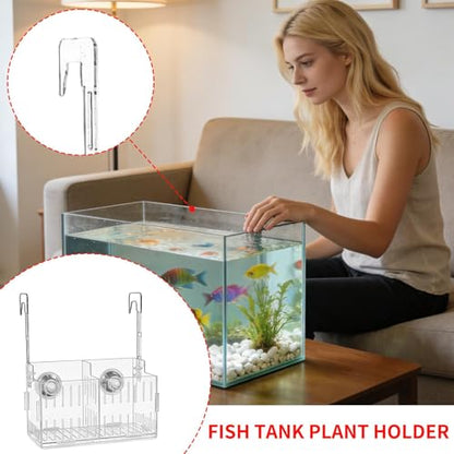 Aquarium Plant Holder, Versatile Placement, 15x10x12cm, Fish Tank Greenery, Planted Aquarium Shelf, Fish-Friendly, for Corner, Shelf, Underwater Vine, Moss