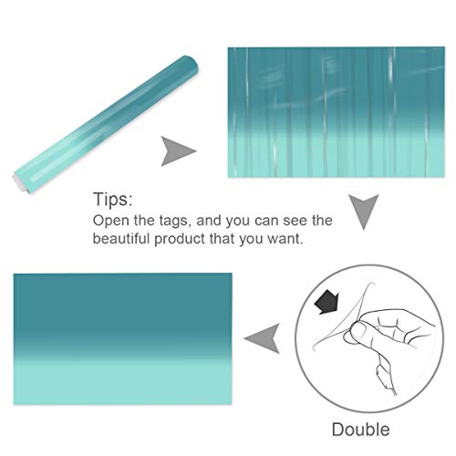 T&H Home Aquarium Décor Backgrounds - Gradient Teal and Green Fish Tank Background Aquarium Sticker Wallpaper Decoration Picture PVC Adhesive Poster, 30.4" W x 12.4" H - size: 30.4"W x 12.4"H