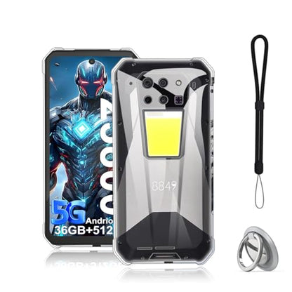 NOUKAJU Case for 8849 Tank 3 Pro, TPU Protective Case,Stand Function,Adjustable Bracket,Anti-Drop, Shockproof,Protective Cover for 8849 Tank 3 Pro(Clear)