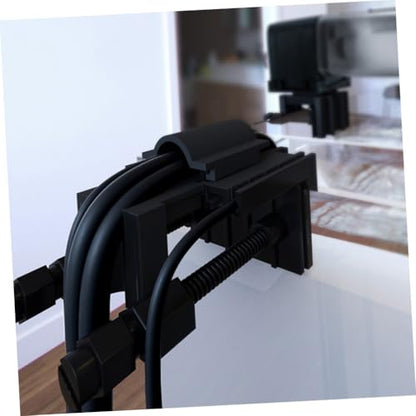 Abaodam 2Pcs Fish Tank Fixed Clips Multifunctional Aquarium Holder Durable Fish Tank Pipe Clamp with Groove Design for Organizing Wires and Preventing Abrasion
