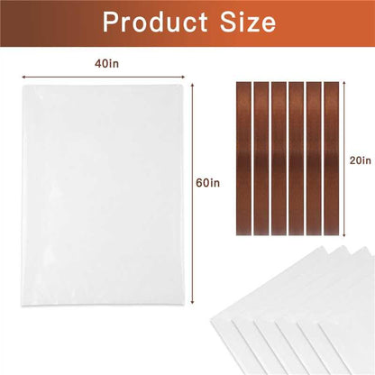 6 Pack 40x60 in Extra Large Clear Plastic Bags, Large Plastic Storage Bags for Furniture Cover & Moving Protection for Luggage, Suitcase, Furniture, Chair (Include 6 Ties)
