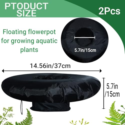2 Pack Fabric Floating Plant Pot Floating Planters Baskets for Ponds Floating Island Pond planters Aquatic Plant Baskets Pond for Waterproof Aquatic Plant Flower Islands and Aquascape Decoration