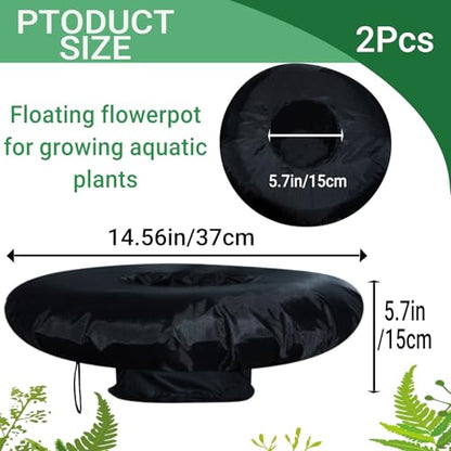 2 Pack Fabric Floating Plant Pot Floating Planters Baskets for Ponds Floating Island Pond planters Aquatic Plant Baskets Pond for Waterproof Aquatic Plant Flower Islands and Aquascape Decoration
