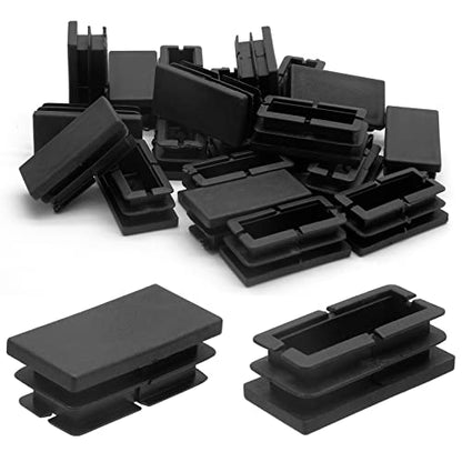 Piutouyar Rectangular Tubing End Caps, Plastic Plug Insert, Black End Cap for Tube Hole Insert, Fences, Furniture Non-Slip Protection (40mm x 20mm / 1.57 Inch x 0.79 Inch),20Pcs - size: 40 x 20mm / 1.6 x 0.8"-20Pcs