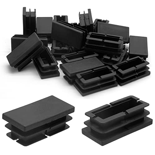 Piutouyar Rectangular Tubing End Caps, Plastic Plug Insert, Black End Cap for Tube Hole Insert, Fences, Furniture Non-Slip Protection (40mm x 20mm / 1.57 Inch x 0.79 Inch),20Pcs - size: 40 x 20mm / 1.6 x 0.8"-20Pcs