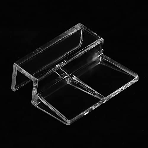 SUNGOOYUE Aquarium Glass Cover Holder, Acrylic Fish Tank Lid Clips 20 Pack 12mm, Clear Rimless Cover Support, Easy Edge Mount, Fits Open Aquariums Pet Boxes Snake Tanks (5mm)