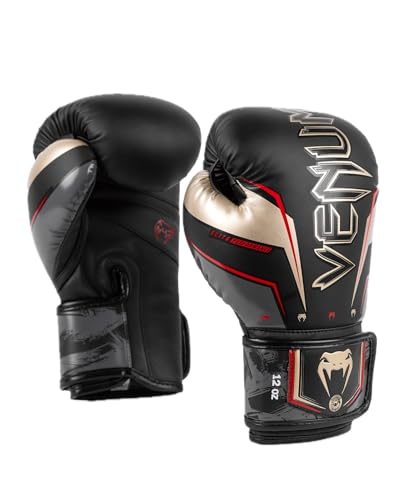 Venum Elite Evo Boxhandschuhe - color: Black/Gold/Red, size: 16 oz