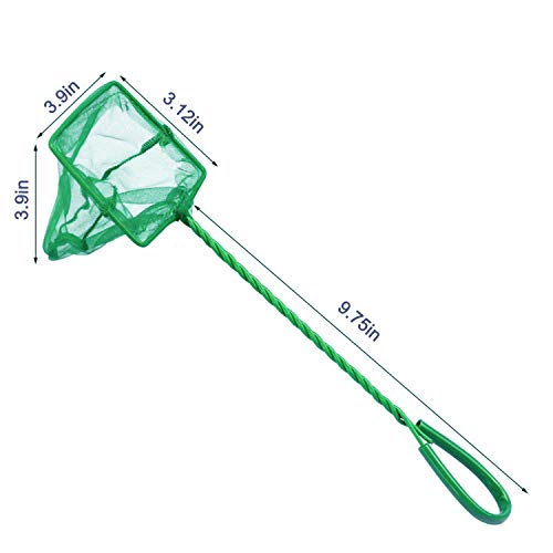 Aquarium Fish Nets, DSSPORT 4 Inch Small Mesh Fish Catch Nets with Plastic Handle Green