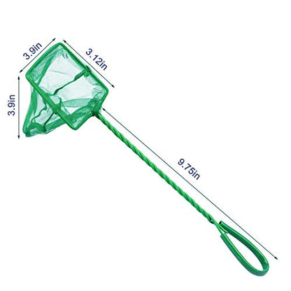 Aquarium Fish Nets, DSSPORT 4 Inch Small Mesh Fish Catch Nets with Plastic Handle Green
