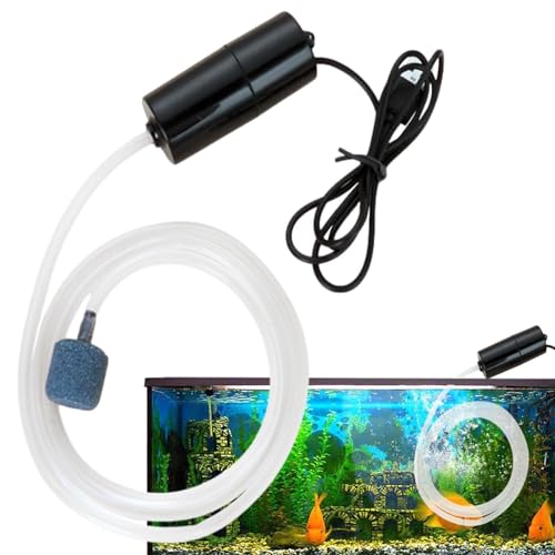 5V Water Pump | Mute Aquarium Pump with Uniform Air Bubble - 5V USB Water Small Oxygenator for Small Fish Farming Fish Tank - color: Black