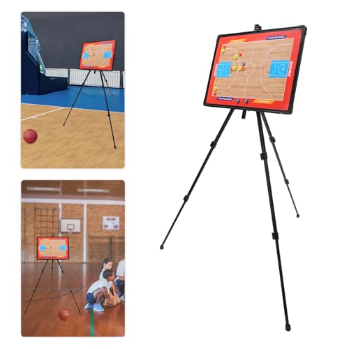 Basketball Coaching Board Tri-pod Basketball Tactic Board for Basketball Tactic White Board Clipboard Huge Size Training Equipment with Tripod Stand and Carrying Bag - style: Basketball