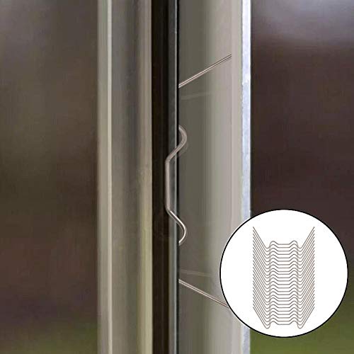 100 PCS Greenhouse Glazing Clips, Stainless Steel W Type Clip, Aluminium Greenhouse Care, W-Wire Green House Fitting - size: 100Pcs