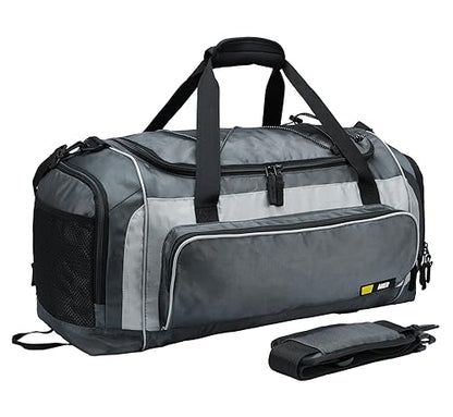 MIER Large Gym Bag for Men 60L Duffel Bag with Shoe Compartment - color: Grey