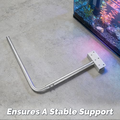 2pcs Aquarium Light Riser Stand, Heavy Duty Aluminium Alloy Bracket Holder for Fish Tank Landscape Lighting, Fits Aquariums with Glass Rim Under 20mm