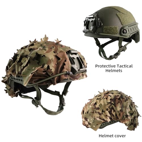 Tactical Helmet Cover Breathable Mesh Camo Camouflage Helmet Cover Great for Tactical Military Gear Combat Fast Helmet - color: CP