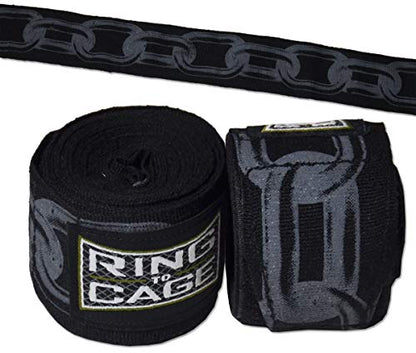 Ring to Cage Handwraps Mexican Style Stretchable- Patterned 180" Long - 23 Color Patterns - color: Chains
