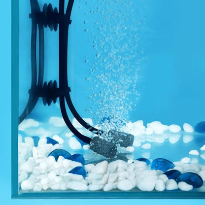 AQUANEAT 14Feet Aquarium Airline Tubing, Standard 3/16" Tubing, Air Pump Accessories,with Air Stones, Check Valves, Suction Cups and Connectors (Black) - color: Black