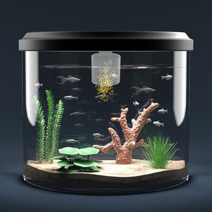 Fish Feeding Ring Acrylic Aquarium Feeder with Hook Anti-Scatter Fish Food Container Feeding Supply