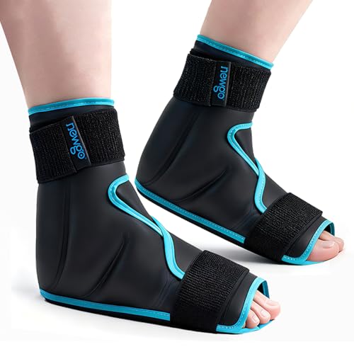 NEWGO Foot Ice Pack Wrap for Plantar Fasciitis, 2 Pack, Black | 360° Full Coverage Gel Ice Boot, Reusable For Heel & Ankle Pain, Swelling, Achilles Tendonitis, Sprains - color: Black-2 Pack