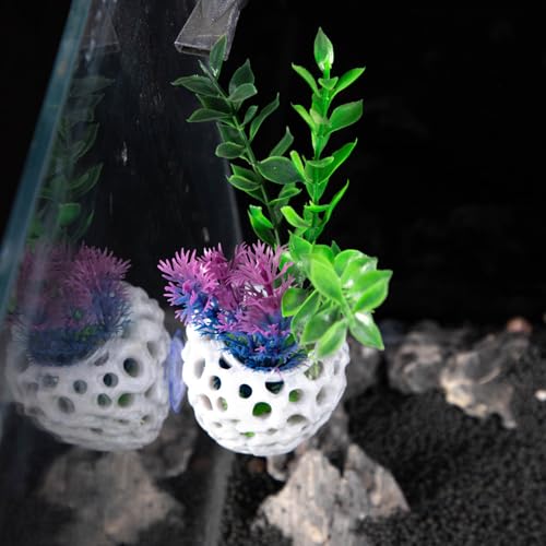 Shrimp Cave, Fish Tank Rocks with Suction Cup, Hollow & Multifunctional Fish Tank Accessories, Simulation Aquarium Decor for Home, Decoration