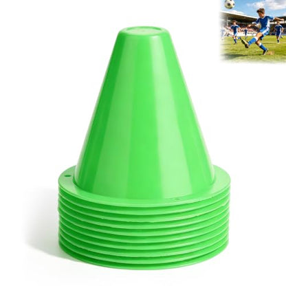 10-Pack Football Training Cones, Bracket Accessories, Obstacle Marking Set - color: Green