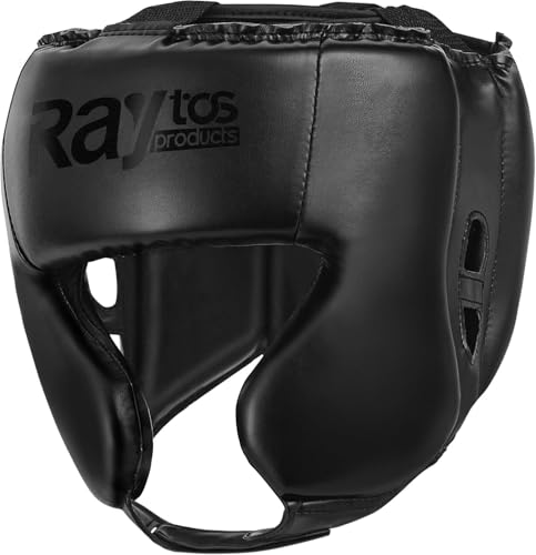 Boxing Headgear for MMA,Sparring,Muay Thai|Head Guards for Men Women | Adjustable,Lightweight,Breathable Protection,Open Face Head Gear,Fits 21-25 in,Kickboxing,Taekwondo,Karate Training Helmet - color: Black+Black