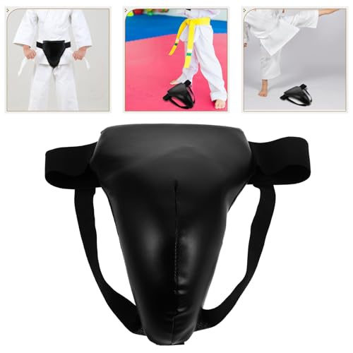 Boxing Groin Protector for Black Breathable Elasticity Crotch Guard Integrated Fighting Groin Guard Suitable for 110-149cm Martial Arts Training