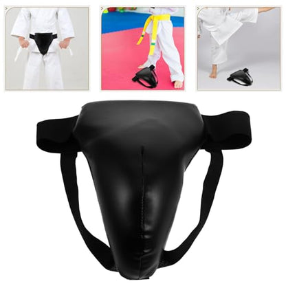 Boxing Groin Protector for Black Breathable Elasticity Crotch Guard Integrated Fighting Groin Guard Suitable for 110-149cm Martial Arts Training
