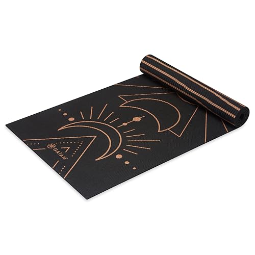 Gaiam Yoga Mat - Premium 6mm Print Reversible Extra Thick Non Slip Exercise & Fitness Mat for All Types of Yoga, Pilates & Floor Workouts (68" x 24" x 6mm Thick) - color: Cosmic Energy