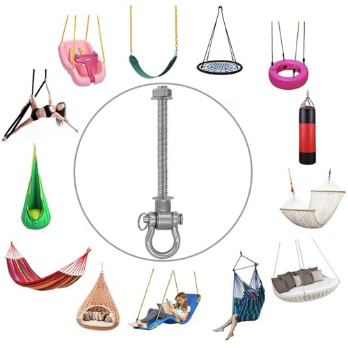 Set of 6 Permanent AntiRust Heavy Duty Swing Hangers 180° Bearing Swing 1500 LB Capacity sandbag Yoga Swing Hammock Chair,11" - size: 6 Pack