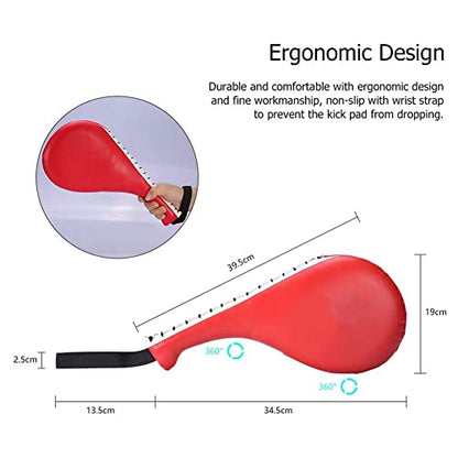 Taekwondo Kick Target Pads Karate Kickboxing Practice Double Kicking Paddle Martial Arts Equipment Punch Pads Red