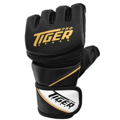 MMA Grappling Gloves: Durable Maya Hide Leather, PC-3 Shock Padding & Quick-EZ Wrist Support - size: Large