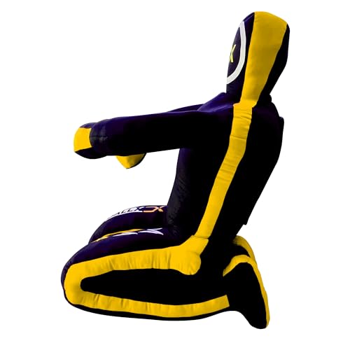 DALLX MMA Grappling Dummy BBJ Wrestling Brazilian Jiu Jitsu Punching Bag Judo Karate Throwing Boxing Fighting Dummy Self Defense Sitting Position – UNFILLED - color: Black Yellow, size: 5FT