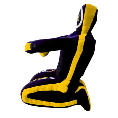 DALLX MMA Grappling Dummy BBJ Wrestling Brazilian Jiu Jitsu Punching Bag Judo Karate Throwing Boxing Fighting Dummy Self Defense Sitting Position – UNFILLED - color: Black Yellow, size: 5FT
