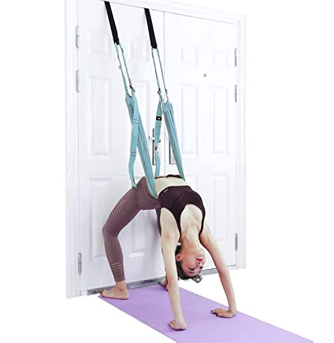 Yoga Fitness Stretching Strap, Adjustable Leg Stretcher Back Bend Assist Trainer, Improve Leg Waist Back Flexibility Home Gym Equipment for Rehab Pilates Ballet Cheerleading Splits Gymnastics - color: Blue