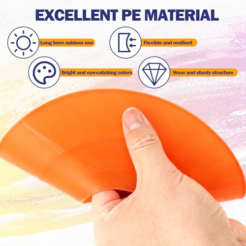 100Pcs Agility Disc Cones Set, 5 Colors Soccer Cones for Training Kids with Carry Bag and Stand, Slalom Cones for Basketball Football Running Drills Sports Games Skating