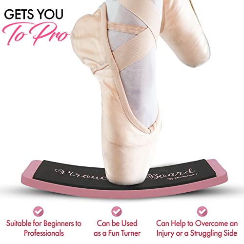 Turning Board for Dancers, Cheerleaders, Gymnasts, Ice Skaters | Improve Turns, Balance & Stability — Ballet Pirouette Trainer, Figure Skating & Gymnastics Practice Board - color: Pink