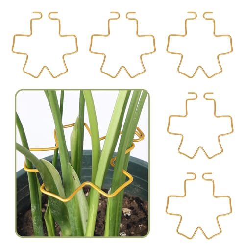 5PCS Iron Monstera Plant Support Stakes Premium Plant Stand for Indoor & Outdoor Plants Practical Leaf Holders,Durable Trellis Accessories for Gardening Enthusiasts(Flower) - color: Flower